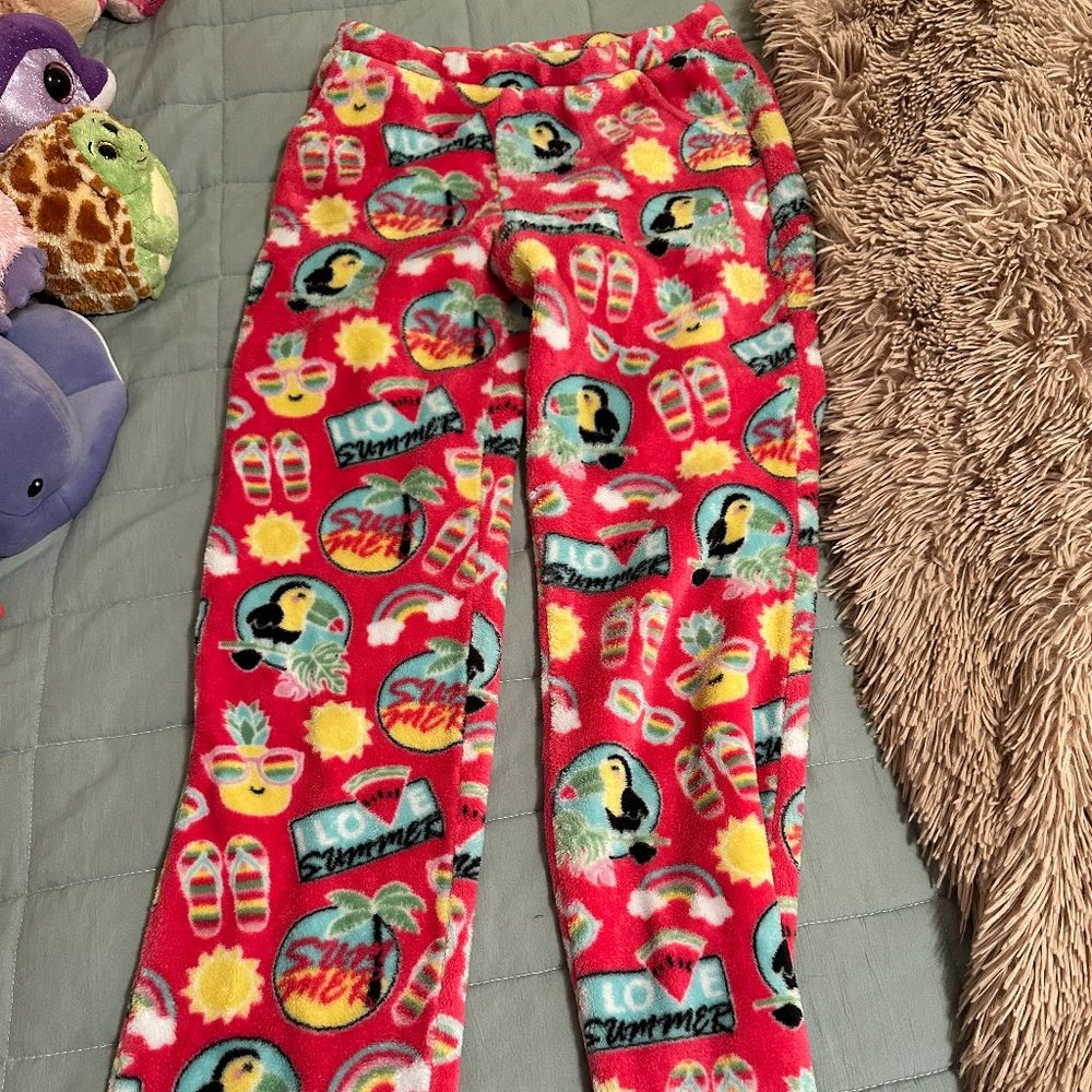 Candy Pink toucan pajama pants, size 10/12